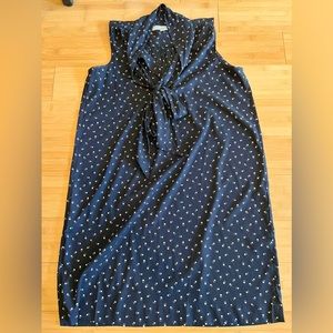 VGUC Loft Pawprint Swing Dress with Tie